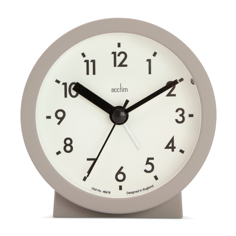 Acctim Gaby Small Analogue Contemporary Beside Alarm Clock Mocha