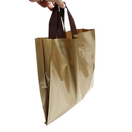 PE Heavy-Duty Handle Fancy Bag, Gold, 30x38cm with 8cm Gusset 50 sheets