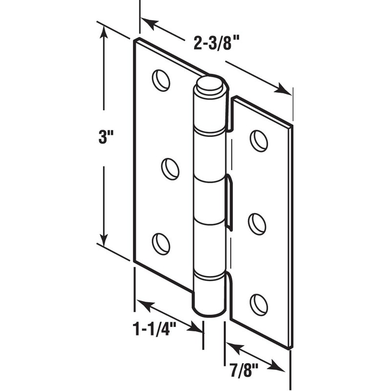Prime-Line K 5039 Screen Door Replacement Hinges, 3 In. Long,