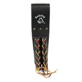 Lace-Up Double Bullpin Holder - Premium Black Leather- Rudedog USA #3011