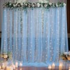 10x10 Blue Tulle Backdrop Curtains for Parties, Sheer Backdrop Curtain