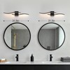 Black Curved Bathroom Vanity Light Fixture Over Mirror, 31.5 inch
