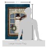 Breeze Decor H114164 Happy Holidays Snowman Vertical House Flag, 28"