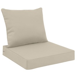 Favoyard Outdoor Seat Cushion Set 22 x 22 Inch Waterproof & Fade Resistant Patio Furniture Cushions with Removable Cover Deep Seat & Back Cushion with Handle and Adjustable Straps for Chair Sofa Couch