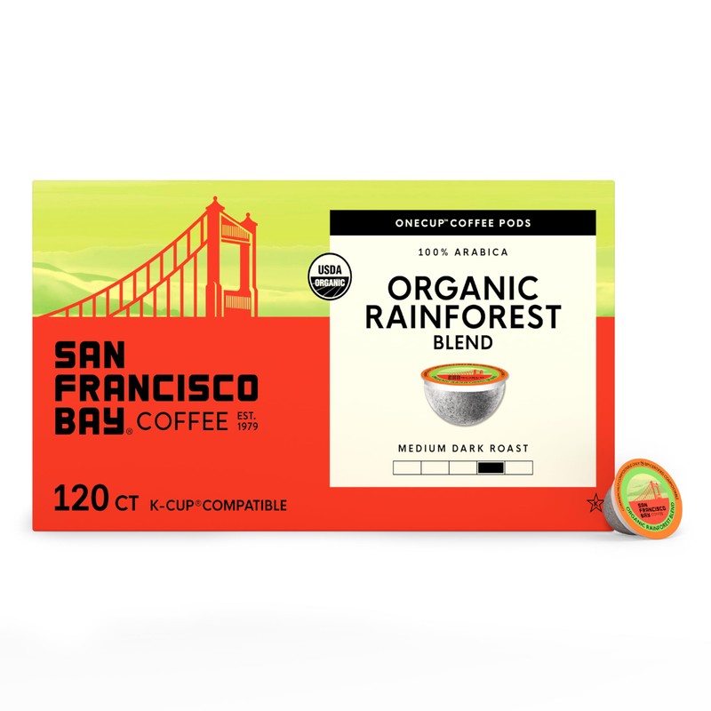 San Francisco Bay K-Cup Coffee Pods, Organic Rainforest Blend (120