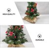 Tomaibaby 1Pc Pine Tree with Wood Base Mini Christmas Tree