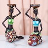 2PCS Vintage African Women Statue Candle Holders Resin Figurines Fits