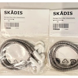 Ikea 3 Skadis Elastic Cord Gray 403.216.31 For Pegboard Holds Tools In Place