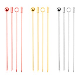 Lotsdonxia 12-Pack Stainless Steel Cocktail Picks – Reusable Martini Skewers, Fruit Sticks, and Appetizer Drink Picks for Parties and Entertaining