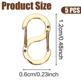 5pcs Lobster Clasp Double Opening Shorten Clasps, Stainless Steel Necklace Clasp and Closures Bracelet Connectors Charm Clasp Necklace Clip Shortener for DIY Jewelry Repairing (Gold)