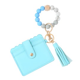 CICINIO Pass Case, Commuter Pass Case, Card Case, With Key Holder, Strap, Women's, IC Card Case, Double-Sided, Stores 3 Cards, For Work or School Commutes (Blue)