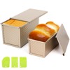 Beasea Pullman Loaf Pan with Lid, 2 Pack Non-Stick Bread