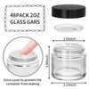KEYWING 2 oz Small Glass Jars with Black Lids, 48