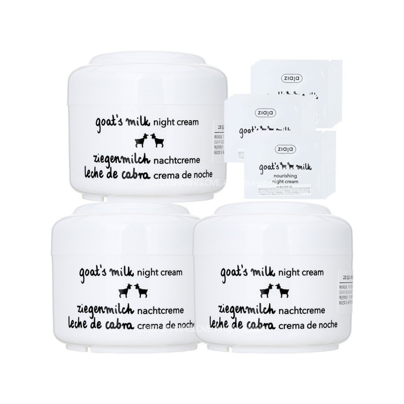 Ziaja Goat Milk Night Cream 50mlx3 + 25 sheets of