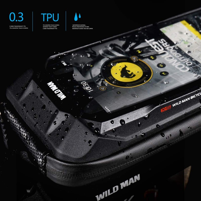 WILD MAN Rainproof Touch Screen Front Frame Bike Bag Top