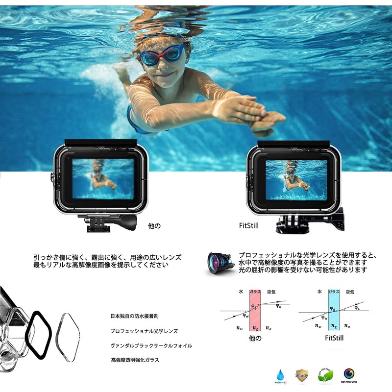 FitStill Waterproof Dustproof Protective Housing for Go Pro HERO 8