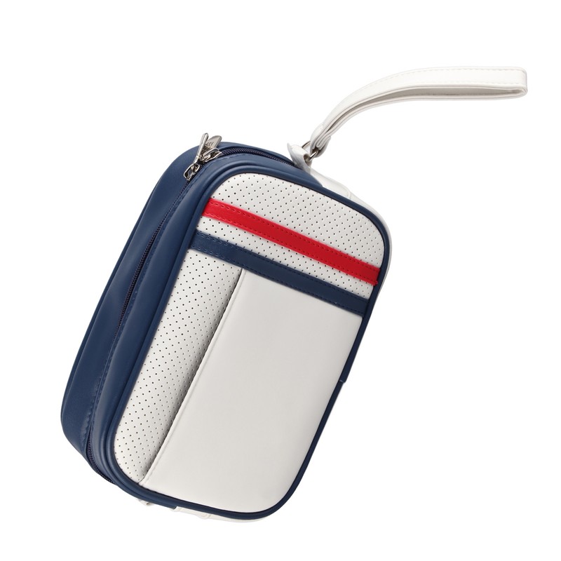 PU Leather Golf Ball Pouch Bag Tee Holder Handbag Storage