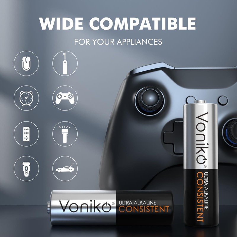 Voniko AA Batteries 48 Pack - Alkaline Double A Battery
