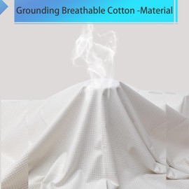 Grounding Sheets, 10% Silver Fiber Conductive Grounding Sheets for Sleeping, Earth Connected Grounded Sheet Mat with Grounding Cord (White, 27"*52")