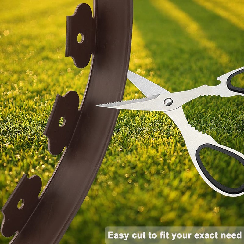 20 Ft Landscape Edging Kit, Brown Garden Border with 20