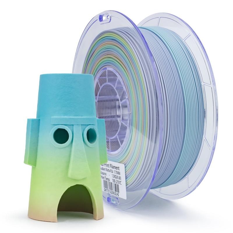 Ziro Rainbow/Gradient Matte PLA 3D Printer Filament 1.75mm:_(Matte) Purple Veil,