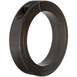 Climax Metal H2C-343 Steel Two-Piece Recessed Screw Clamping Collar, Black Oxide Plating, 3 7/16" Bore Size, 4-3/4" OD, With 3/8-24 x 1 1/4 Set Screw