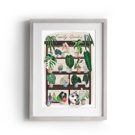 TimAsh Unframed Funny Cat Botanical Wall Art Family Garden Modern Green Plant Decor Tropical Boho Style Cute Kitten Canvas Prints for Bedroom Bathroom Living Room 16'' x 12''