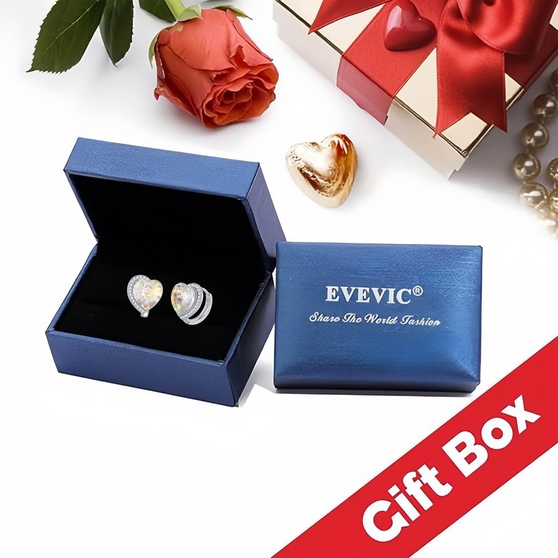 Austrian Crystal Love Heart Huggie Earrings for Women Trendy 14K