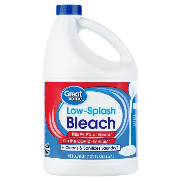 Unbranded Great Value Low Splash Bleach Regular, 121 oz