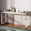 Overbed Table with Wheels, Overbed Desk with Adjustable Length and
