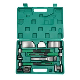 Auto Body Repair Kit, 9Pcs Auto Car Body Work Hammer Dolly Set, Body Repair Dent Removal Tools Hammer Fender Crowbar Sheet Tool Kit, Metal Repair Tool with Box