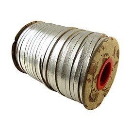 Springfield Leather Company Metallic Kangaroo Lace (Silver Foil, 1/8 inch 10 YD.)