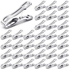 Raiten 100 Pcs Garden Clips Stainless Steel Greenhouse Clamps Heavy Duty Clips Have a Strong Grip to Hold Down The Shade Cloth or Plant Cover on Garden Hoops or Greenhouse Hoops and Netting Holding