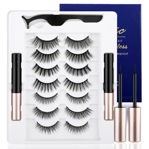 Magnetic Natural Eyelashes, 10 Magnets Magnetic Lashes Magnetic Reusable Magnetic