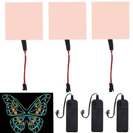 Ygmylandbb Electroluminescent Panels, EL Panels light, EL Sheets 10 cm x 10 cm (3.93" x 3.93") ON/Slow Flash/Fast Flash, White, 3Pack