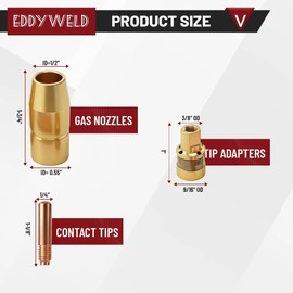 14pk Mig Gun .030" kits 000067 contact tip 169715 Nozzle 169716 Diffuser for Miller Millermatic 135/140/175/211,Gun M10/M15, Hobart 120/125/135/140/175/180/187/190,Gun H-9/10