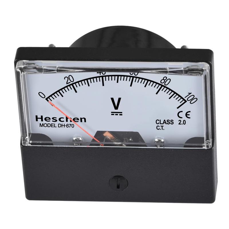 Heschen Rectangular Voltmeter Analogue Panel Volt Voltage Meter DH-670 DC