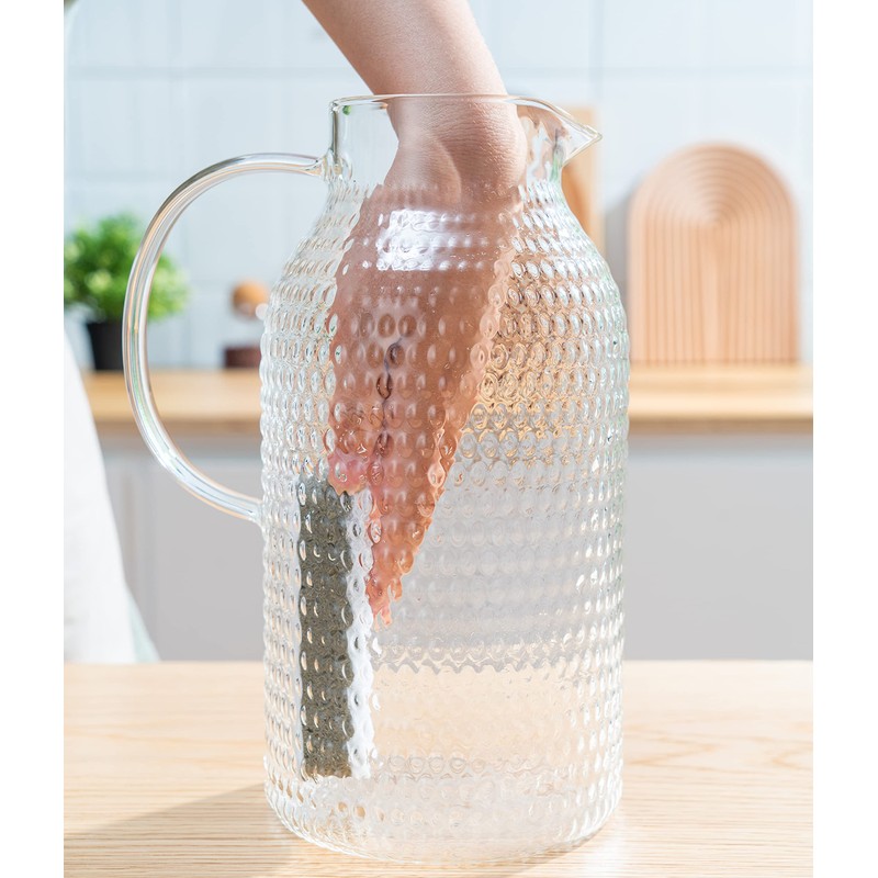 Karafu 3 Liter/100 Oz Glass Pitcher with Lid, Easy Clean