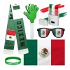 Set 6 Piezas Hincha Mexicano, Kit Para Futbol Y Celebracione