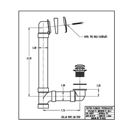 Keeney 630PVC 1-1/2-Inch Foot Lok Stop Bathtub Drain Kit, Fits All Standard Size Tubs, Polished Chrome