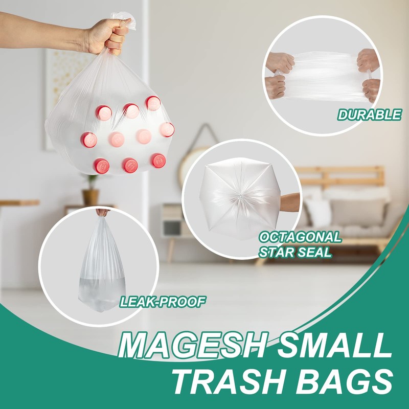 Magesh 4 Gallon Trash Bag Strong, Leakage-Free, Small Garbage Bags