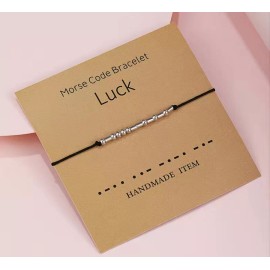 Morse LUCK Morse Code Bracelet, Adjustable, Ships Free! Motivational! Great Gift