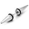 Pair Mens Womens Double Stud Earrings in Stainless Steel, Cheater