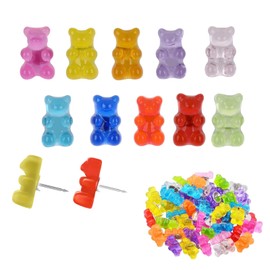 Weenwill Reißzwecken,20 Stück Bunter Harz Kleiner Bär Reißnägel mit Kasten Kreative Dekorative Reißzwecke Farbig Pinnnadeln für Schulen Büros DIY Korkplatte Pinnwand Weltkarte Haftnotiz