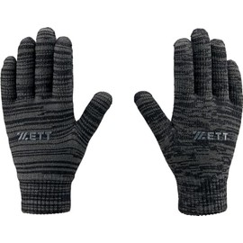 ZETT BG51014N Baseball Knit Gloves, Black (1900), One Size, Made in Japan