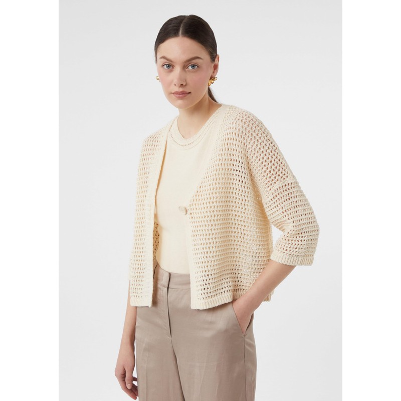 comma Airy cardigan in boxy fit, beige, S