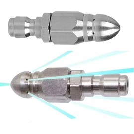 Millie Pressure Washer Sewer Jetter Nozzle with Stainless Steel, Mini Compact Durable Sewer Jet Nozzle,Pressure Drain Jetter Hose Nozzle,1/4'' Quickly Connector, 5000 PSI (2 Set)