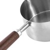 250ml Butter Milk Warmer Pot with Long Wooden Handle Cast