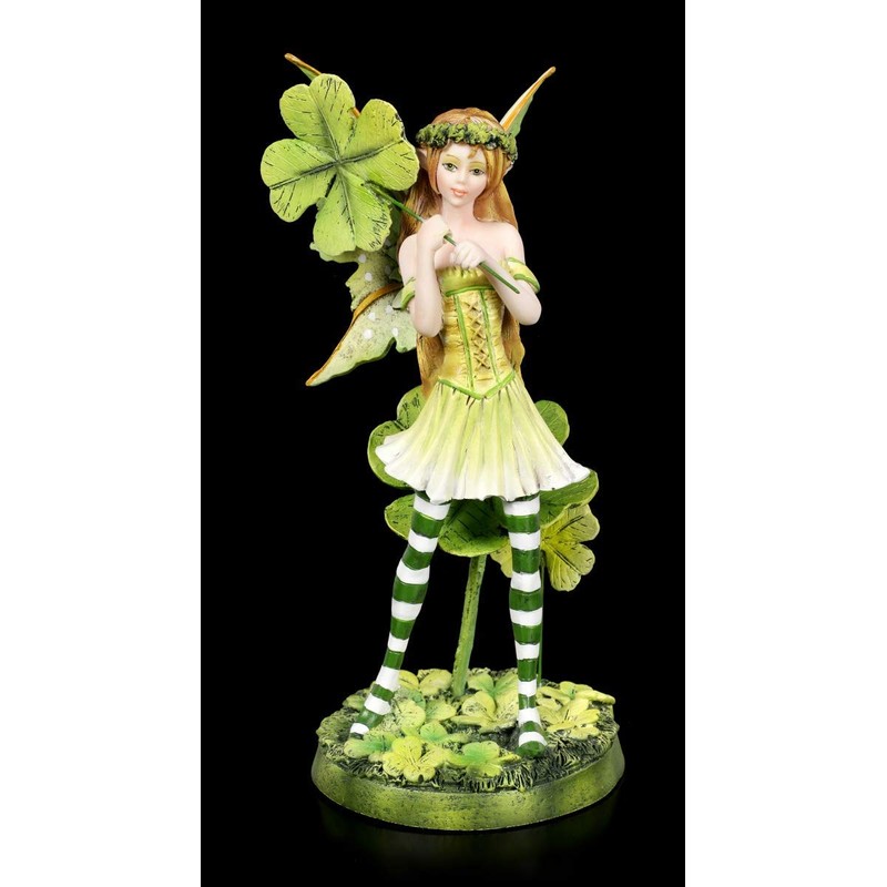 Figuren Shop GmbH Elf Figurine Tanja with Four Leaf Clover