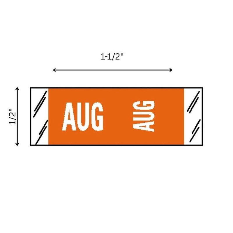 Tabbies Original COL'R'TAB 11880 Series Horizontal/Vertical Month Tabs, Orange, August,